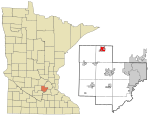 Carver County Minnesota Incorporated and Unincorporated areas Watertown Highlighted